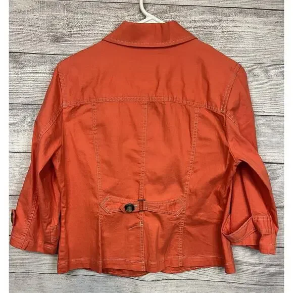 Cold Water Creek Coral Jacket 12P Light weight Women Perfect For Spring & Summer - Picture 3 of 5